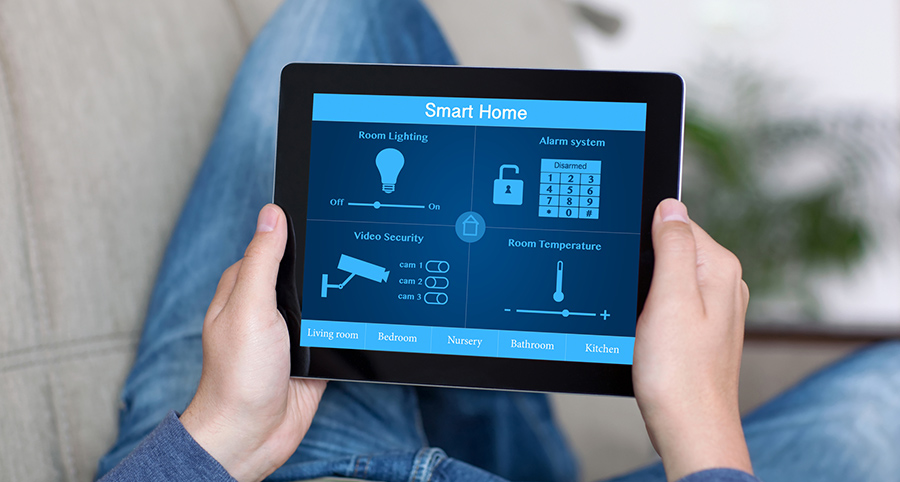 The ability to access and control security components from a mobile device is one of the top smart home trends in Bowling Green. Close-up of smart home security app.